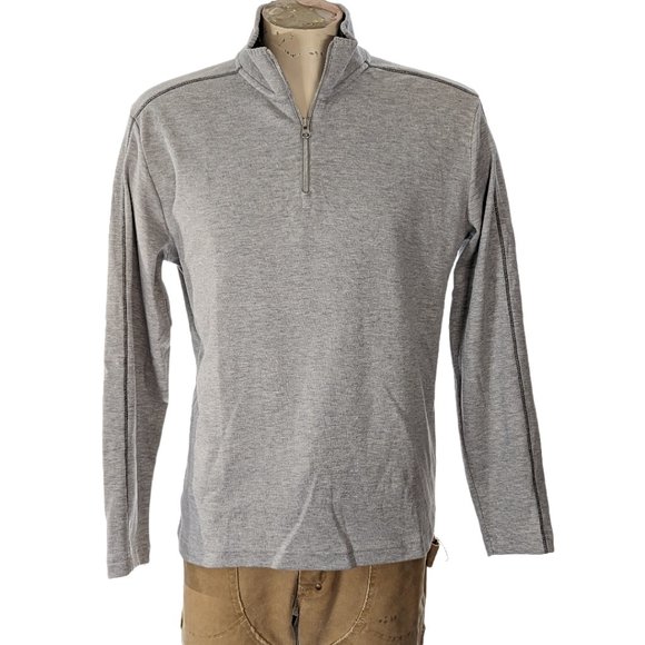 Robert Graham Brecken 1/4 Zip Gray Sweater Sz M NWT $158